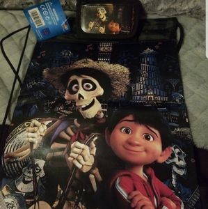 Coco drawstring bag and wallet